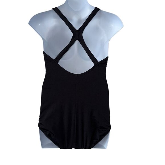 NWT Speedo PowerFlex Ultraback One Piece Swimsuit Womens 14 Black White - Picture 6 of 9